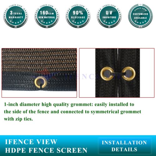 Ifenceview 6 FT High Brown Fence Privacy Wind Screen Mesh Panels Railing Balcony - Picture 4 of 55