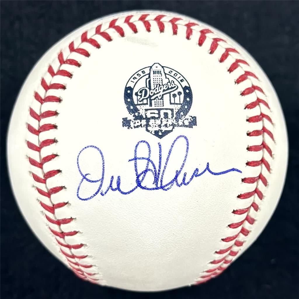 Freddie Freeman Autographed Signed Los Angeles Dodgers Orel Hershiser Dodgers 60th Anniversary Baseball Beckett BAS 