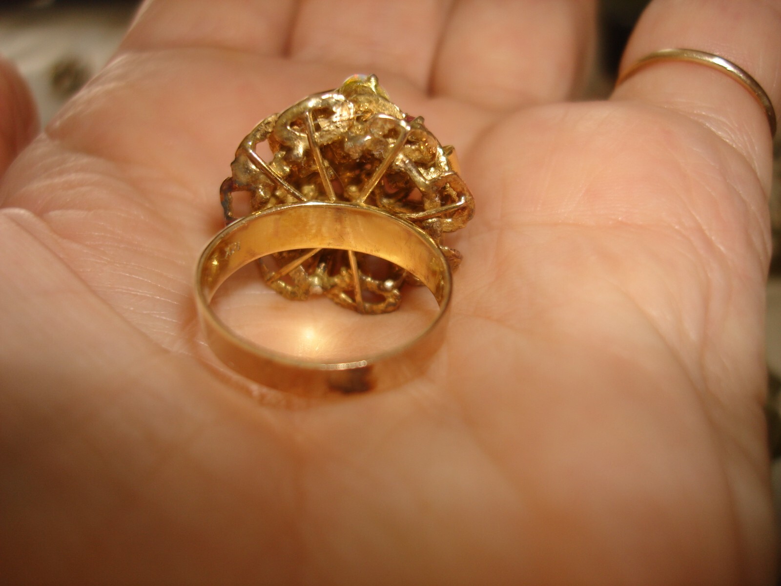 Vintage Nice Unique Designed Opal Ruby Solid 14k … - image 6