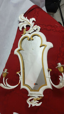 True Vintage barocker Spiegel Wandspiegel aus Blech Classic Style
