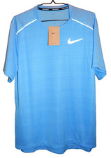 Nike Dri-Fit Miler Men's Running Shirt Size M AJ7565-412 Light Blue