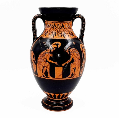 Red figure Amphora 22cm , showing Ajax and Achilles,Ancient Greek Pottery - Picture 8 of 8