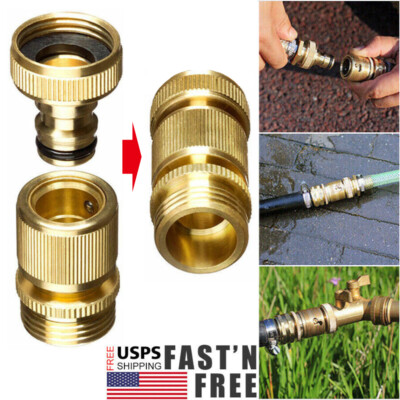 Garden Hose Quick Connector Brass 3/4'' GHT Thread Water Hose Fittings Adapters