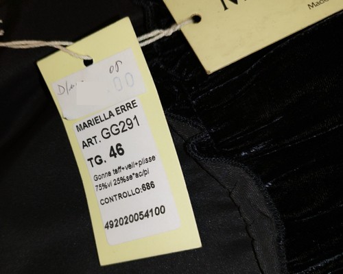 Gonna Autunno Inverno Raso Velluto Nero Verde Elegante Made Italy Formal Skirt - Imagen 25 de 47