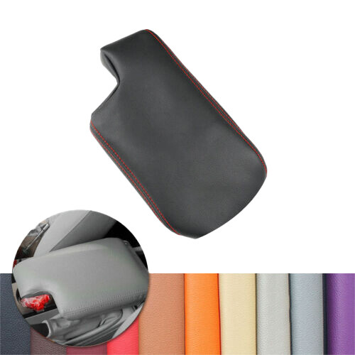 Black Leather Center Armrest Console Lid Cover Skin For BMW 3er E46 1998-2005