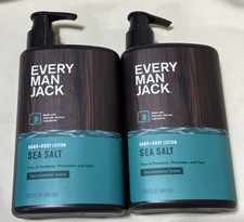 2 Bottles - Every Man Jack Daily Hydration Sea Salt Body Lotion - 13.5 fl oz NEW