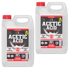 Acetic Acid 30% Strong White Vinegar Cleaning Limescale Stain Patio 10 Litres 2.80 per litre