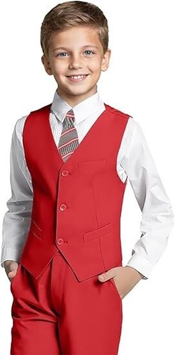 Boy Suit Two Piece Sumemr Formal Wear For Kids Wedding Groom Birthday Vest Pants - Picture 27 of 27
