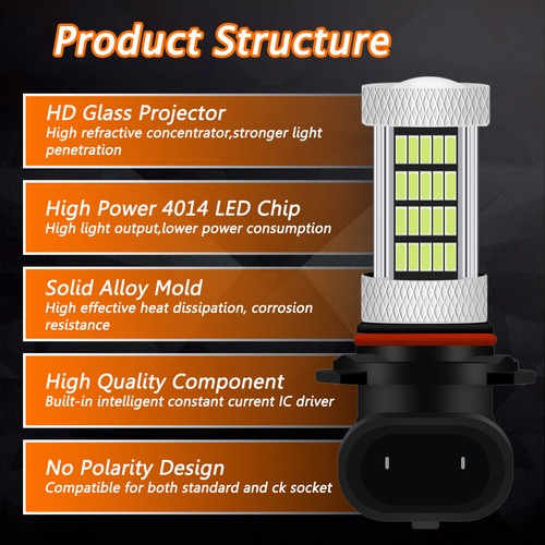 92SMD Ice Blue 9006 HB4 LED Bulb Fog Light For RAM 2500 3500 13-15 RAM1500 13-14 - Picture 2 of 8