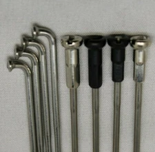 SILVER J-Bend DOUBLE BUTTED 14/15g(2.0/1.8) stainless bicycle spokes w/ nipples