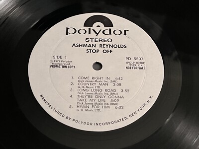 Ashman Reynolds~Stop Off~With Insert~White Label Promo~Quick