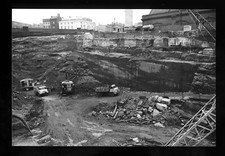 CV287 - Cranes & Tipper Lorries in building site - photograph 6"x4"