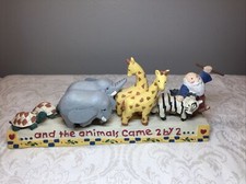Noah's Ark Wood Figurine "And The Animals Came 2 By 2”  Midwest of Cannon Falls