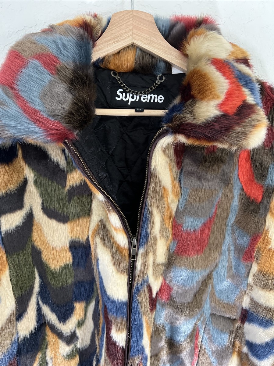 supreme jacket XL Brand New Faux Fur Bomber Multicolor supreme jacket XL Brand New Faux Fur Bomber Multicolor