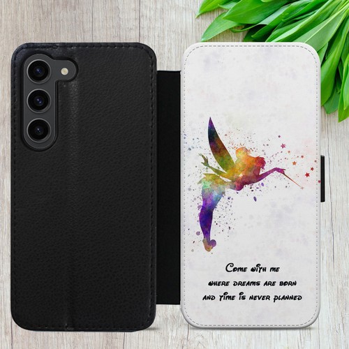 TINKER BELL FLIP CASE FOR IPHONE SAMSUNG GOOGLE PETER PAN ART WALLET PHONE COVER - Picture 24 of 36