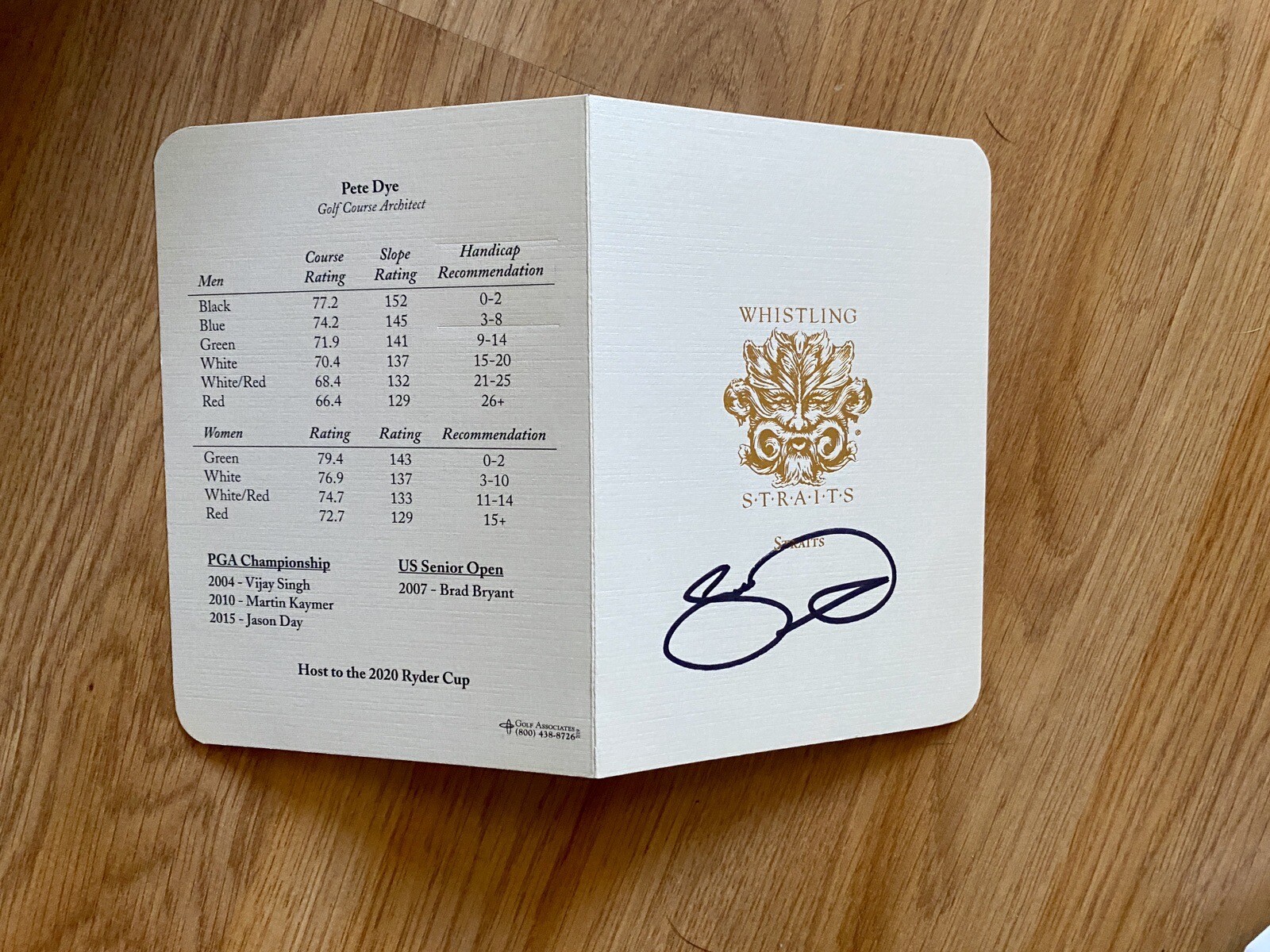 Jason Day Autographed Signed Whistling Straits Scorecard 2015 PGA Championship Winner JSA 