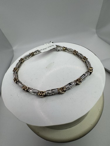 9ct 2col 1ct Diamond Bracelet 10.1 Grams Hallmarked - Picture 5 of 17