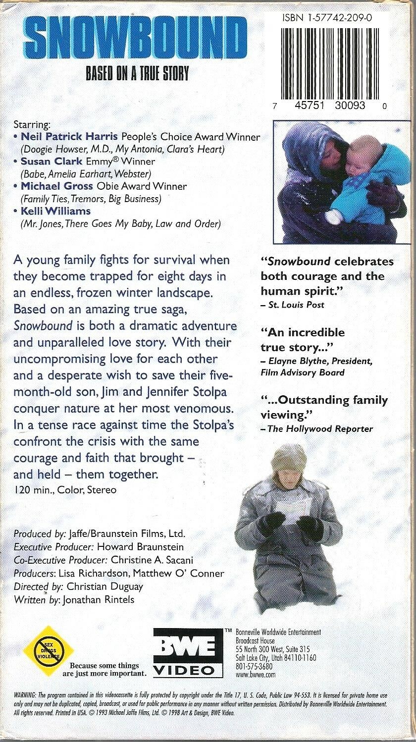 Snowbound The Jim And Jennifer Stolpa Story Vhs 1994 Neil Patrick Harris Vtg Nr Ebay Snowbound The Jim And Jennifer Stolpa Story Vhs 1994 Neil Patrick Harris Vtg Nr Ebay