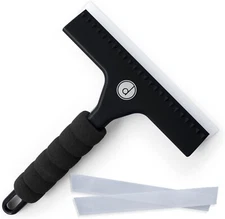 Squeegee for Shower Door Car Windshield and Glass Window 2 Extra Silicone Black