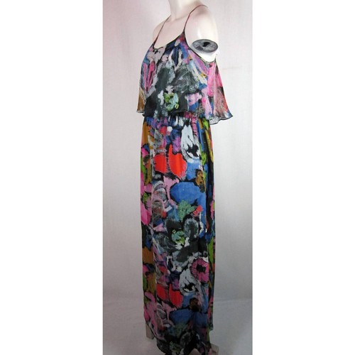 Suzi Chin For Maggie Boutique Women's Maxi Dress Multicolor Floral Silk Lined 12 - Picture 6 of 11