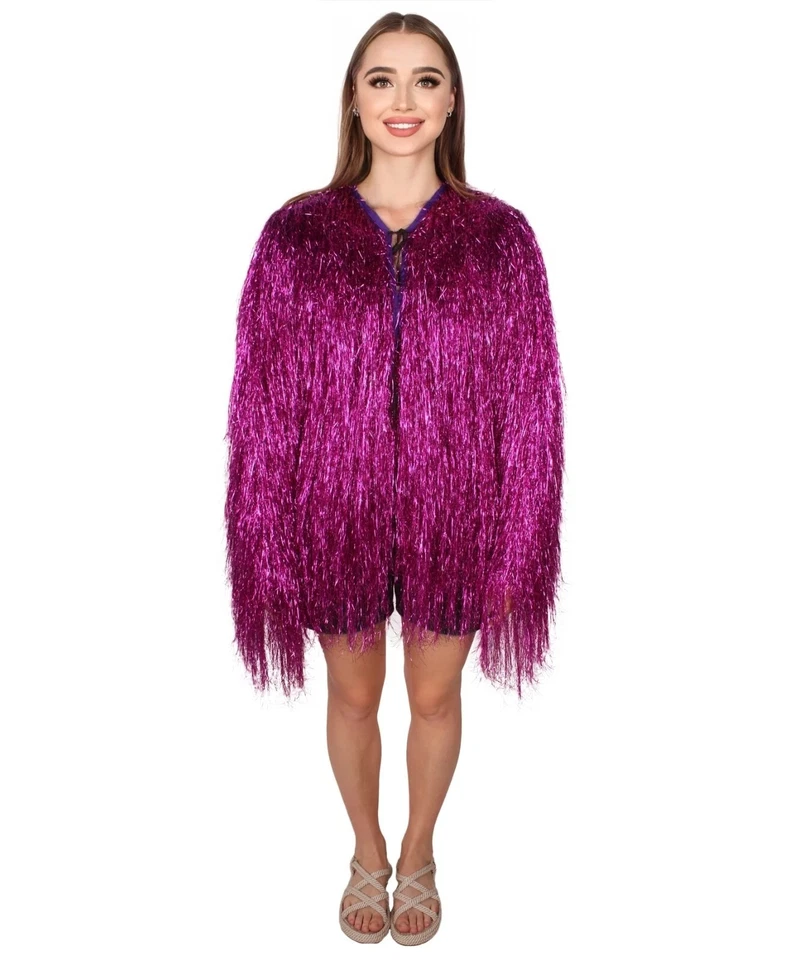 HPO Unisex Festival Carnival Thin Tinsel Jacket with Loose Fit, HC-1823TTN - Image 2 of 4