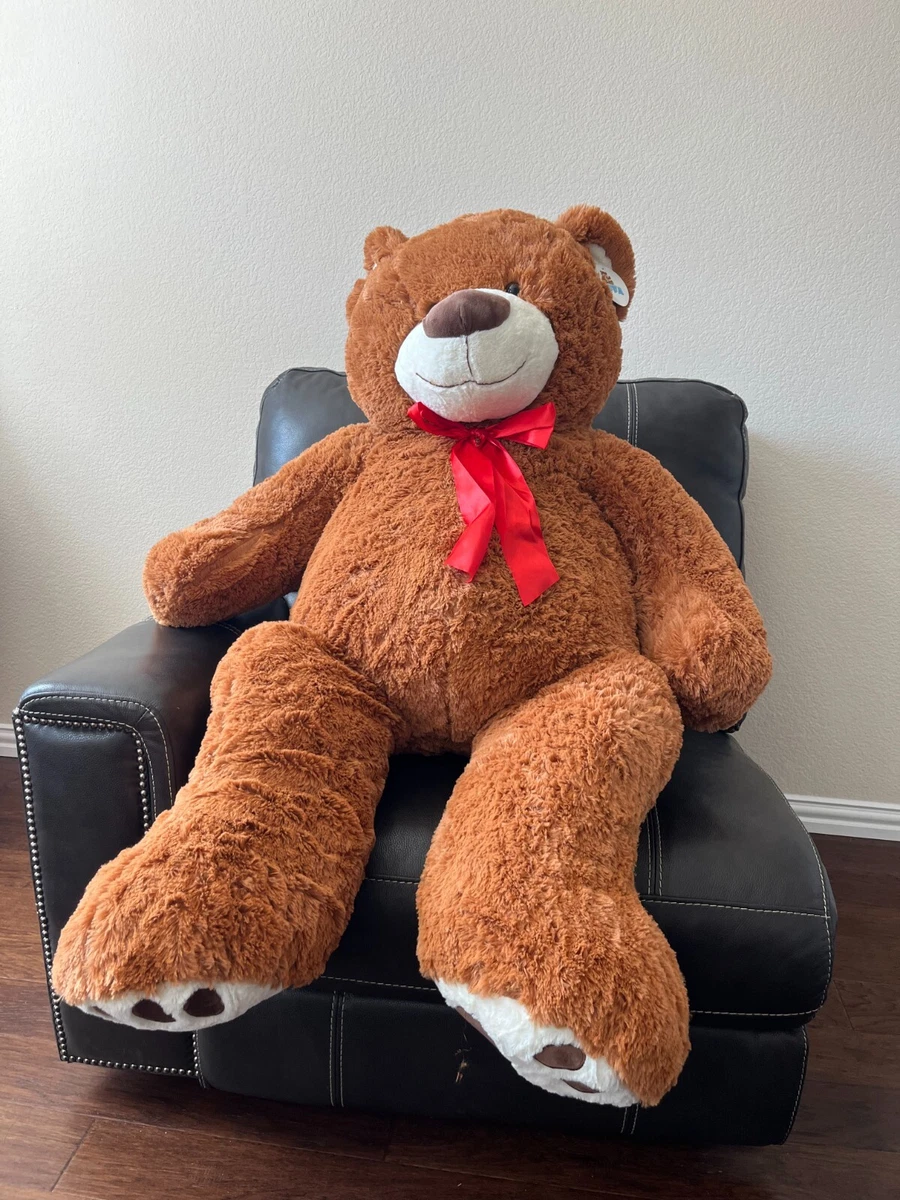 Rare Goffa International Giant Brown Bear With Red Bow 56