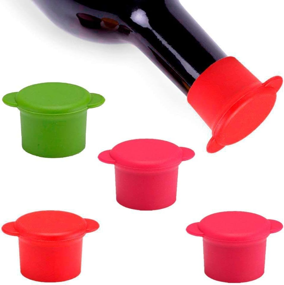 3 Tapones De Silicona Para Botellas De Vino - Reutilizables, A Prueba De Fugas, Mantienen El Vino Fresco