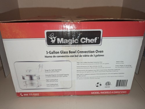 Magic Chef Convection Countertop Oven Model EWGC12W3 3 Gal. Glass Bowl NIB - Picture 4 of 6