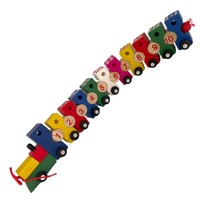 Holz Spielzeug Zug Eisenbahn Lokomotive BauklöTze Zahlen Farben Holzzug Kinder
