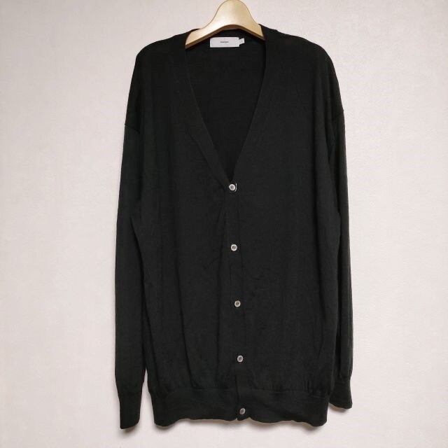 【 KK 】Graphpaper Knit Cardigan Graphpaper HIGH GAUGE KNIT CARDIGAN GU193-80082B Wool black