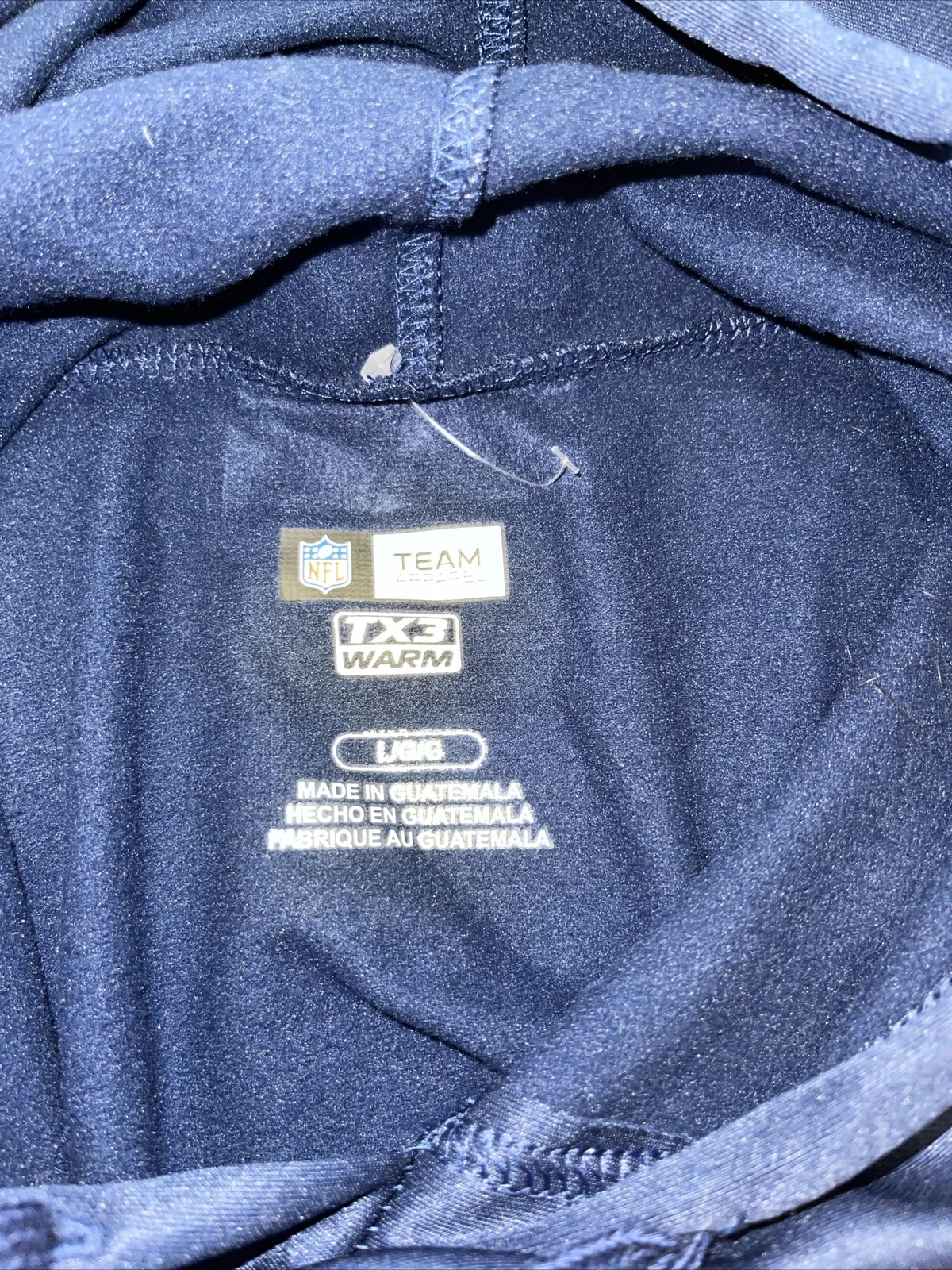 VETEMENTS Felpa con cappuccio blu NFL Denver Broncos Team Apparel TX3 caldo pullover taglia large