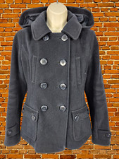 Womens American Eagle Dark Navy Wool Rich Pea Coat Jacket Smart Lined Size Small
