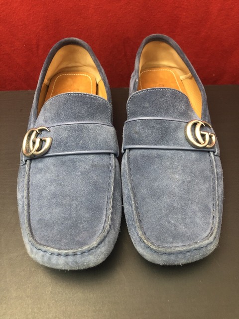 gucci noel suede driving loafers