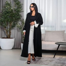 Dubai Women Modest Open Kaftan Maxi Dress Abaya Muslim Cardigan Kimono Robe Gown
