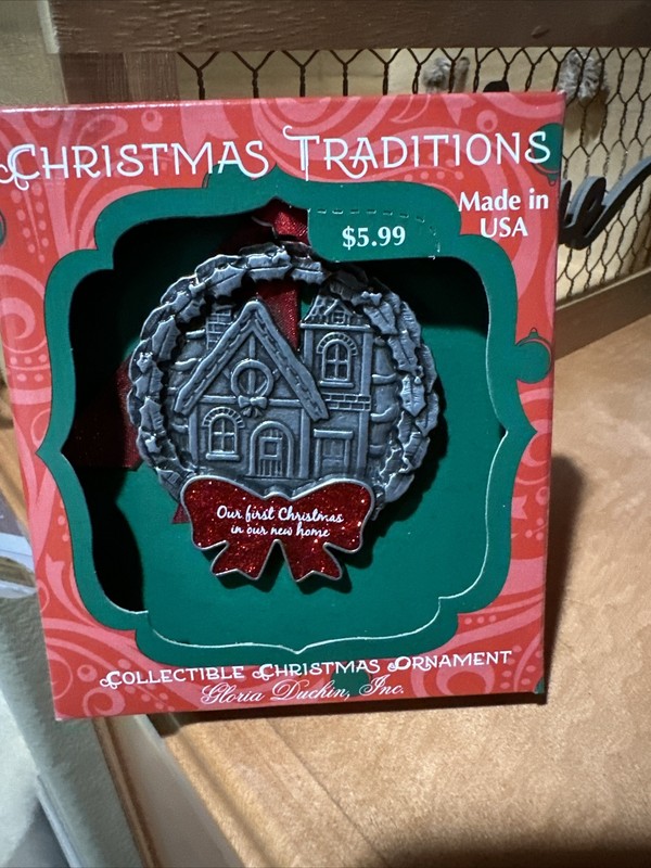 Gloria Duchin Our First Christmas in Our New House Ornament Red Box NEW
