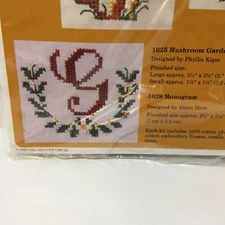 Monogram Cross Stitch Kit Creative Circle #1628 Waste Canvas 