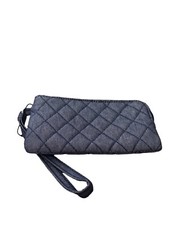 Vera Bradley Moonlight Navy RFID Zip ID Case- quilted-blues white- quilted