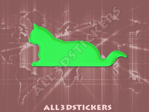 3D Relief Cat Sticker - Electric Green - Picture 1 of 1