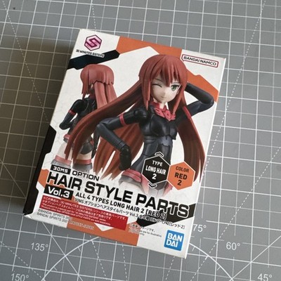30MS Option Hair Style Parts Vol. 3 Long Hair 2 Red 2 Bandai NEW
