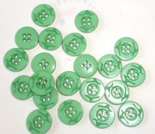 Lot 21 GREEN 9/16th INCH  4 HOLE BUTTONS, NEW
