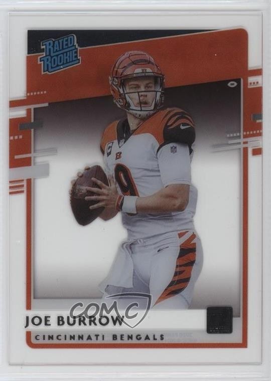 2020 Panini Chronicles Clearly Donruss Rated Rookie Joe Burrow #RR-JB RC