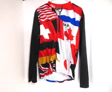 LOUIS GARNEAU SIZE XL 1/4 ZIP MULTICOLOR BICYCLE CYCLING SHIRT