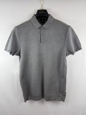 HUGO BOSS Slim Fit Mercerised Cotton Knit Polo Shirt in Grey
