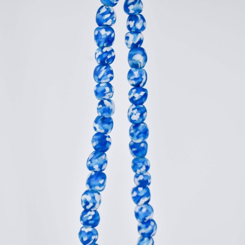 Krobo Recycling Pulver Glas Blau und Weiß Handel Perlen - Bild 9 von 9