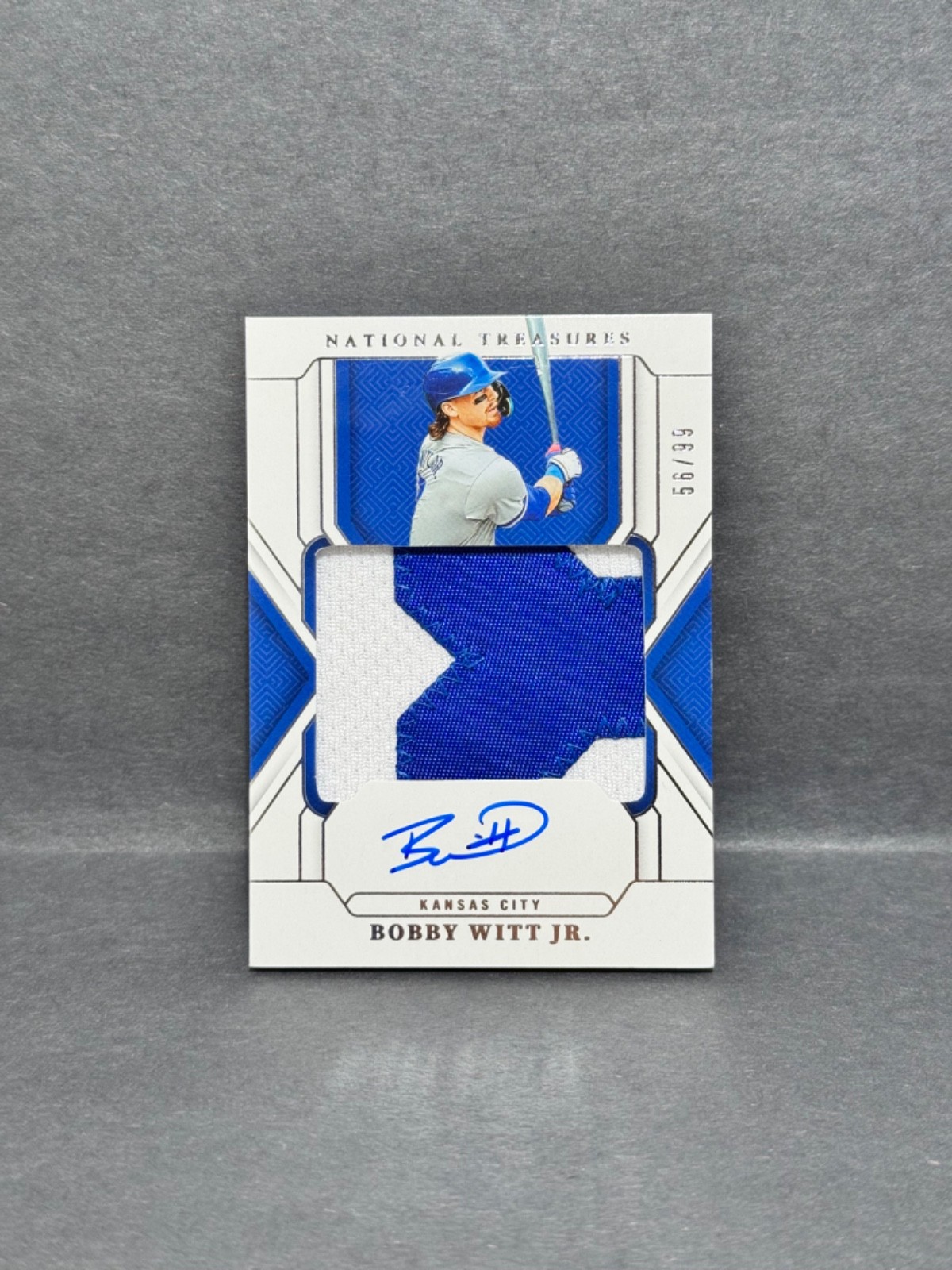 Bobby Witt Jr On Card Patch Auto /99 2025 Panini National Treasures view 1