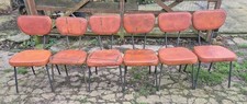 Set of 6 Leather & Metal Framed Dining Chairs by Rockett St George