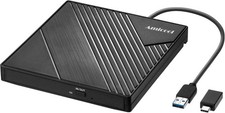 External DVD Drive USB 3.0 USB C CD Burner CD/DVD /-RW Optical Drive, Slim Port