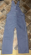 VTG Big Smith Striped Denim Jeans Carpenters Bib Overalls USA Ex Cond