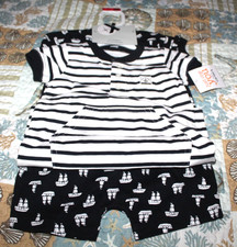 New Carter's Outfit Boys sz 6 months 2 pcs Rompers Summer Beach Wear - YS8- 