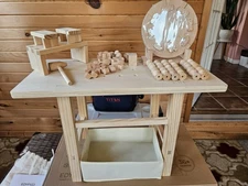 Edyfico 5-1 Kids Wooden Workbench W/ 83 Pc’s Blocks, Tool Bench, Playset